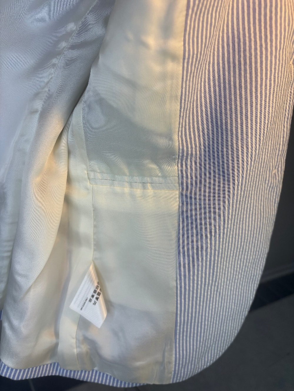Brooks Brothers Blue White Seersucker Blazer 6P Petite Preppy Chic Summer Jacket - Picture 6 of 7